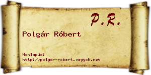 Polgár Róbert névjegykártya